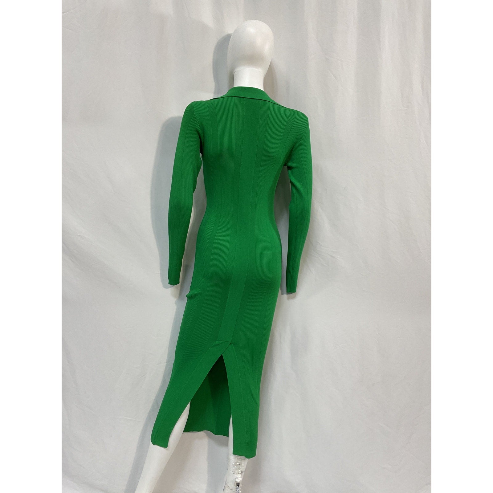Remain 'Birger' Green Viscose Christensen Joy Fitted Knit Midi Dress Size 6