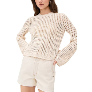 Frame Crochet Alabaster Bell Sweater Size M