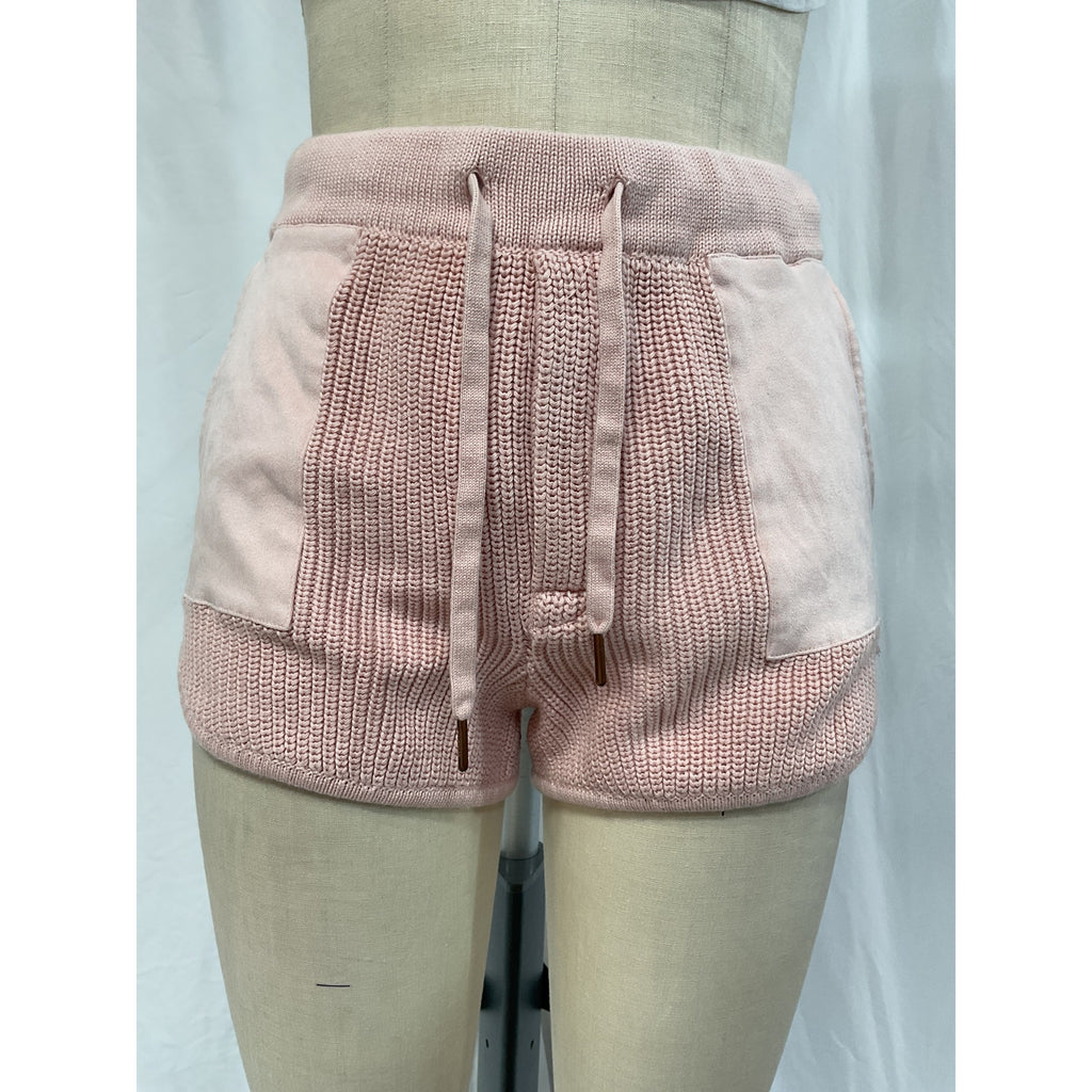 Ser.O.Ya 'Uma' Pink Faux Suede Leather Short Size S