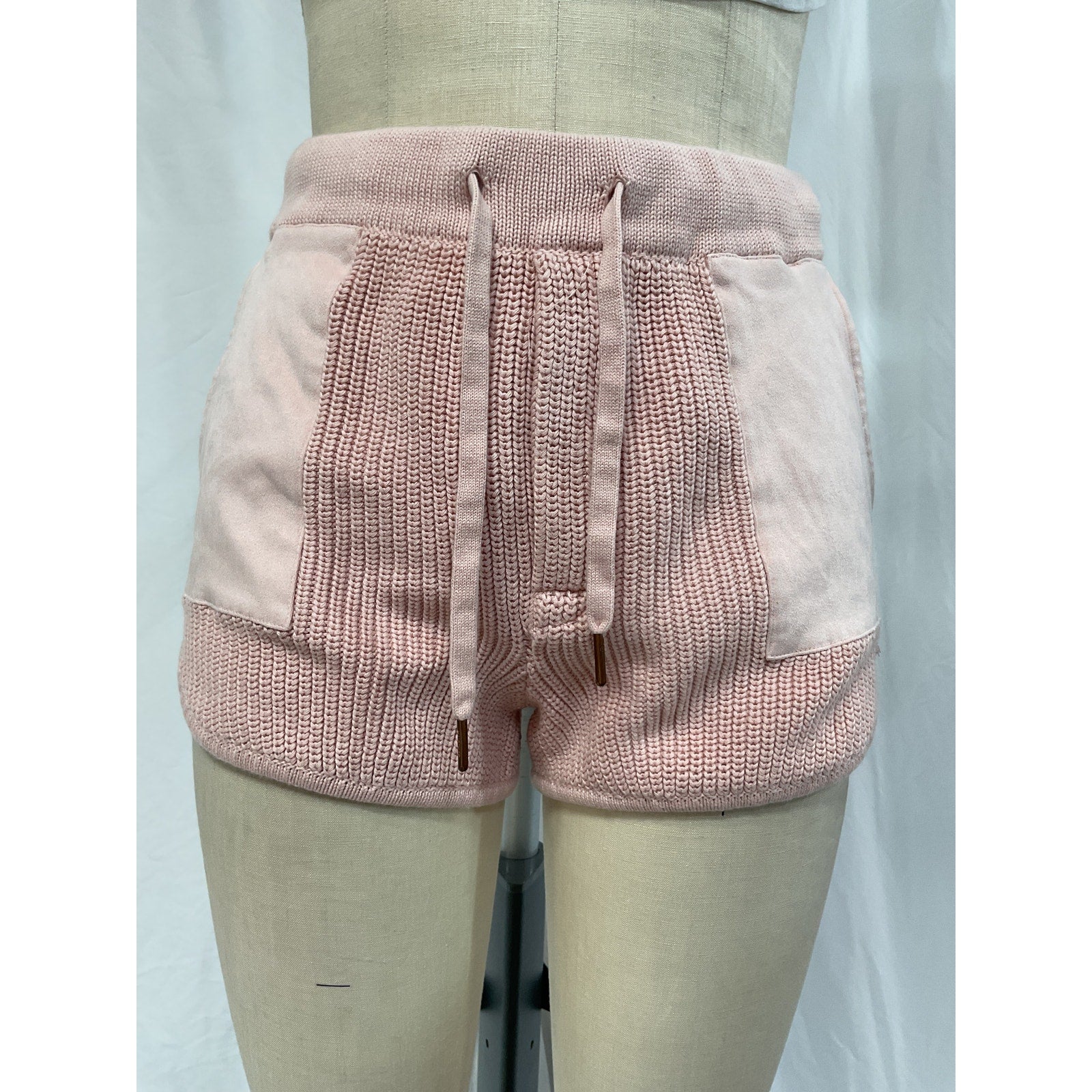 Ser.O.Ya 'Uma' Pink Faux Suede Leather Short Size S