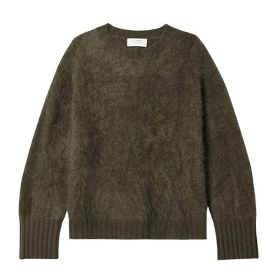 La Ligne Fuzzy Olive Crewneck Sweater Size XS
