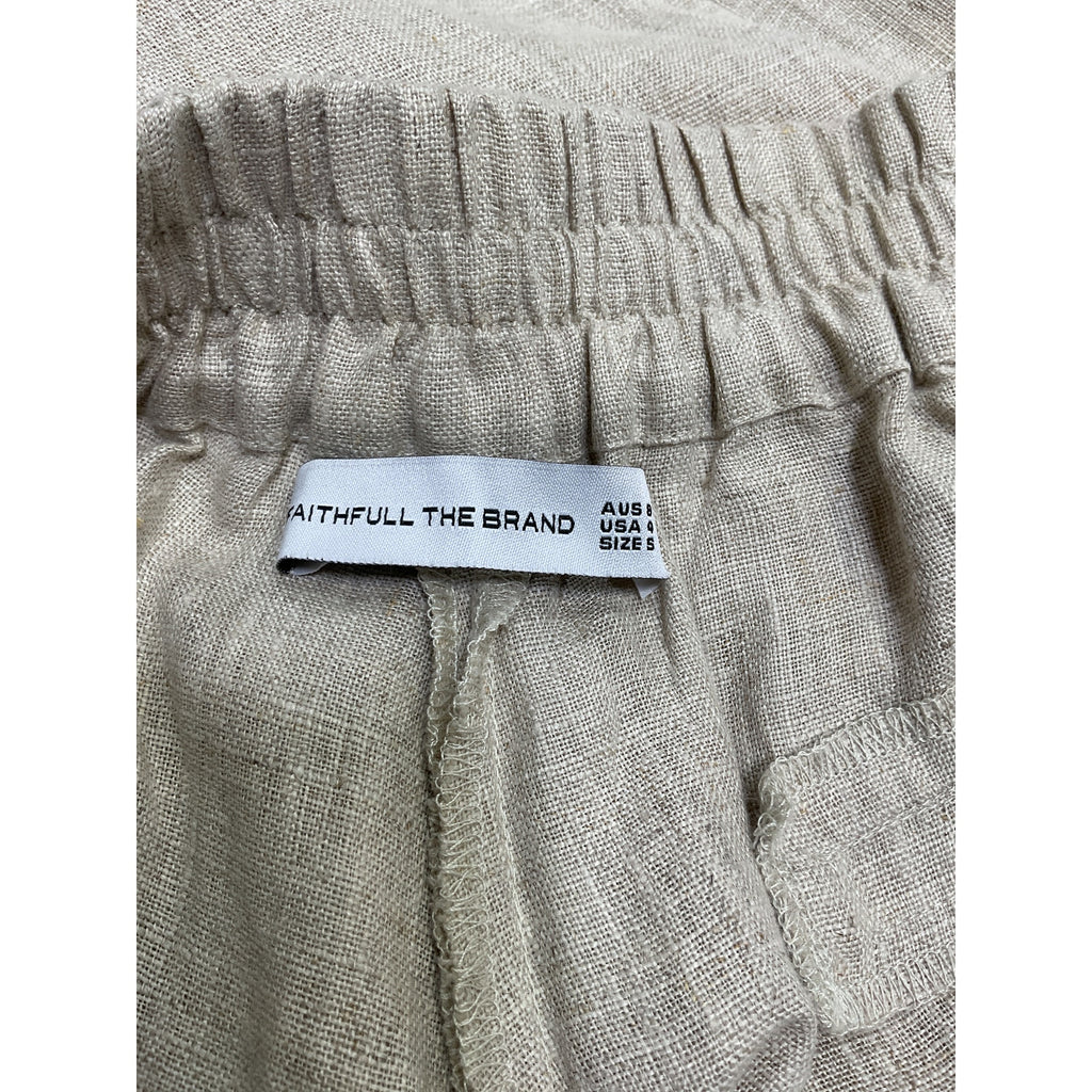 Faithfull The Brand Duomo Tan Linen Pant Size S