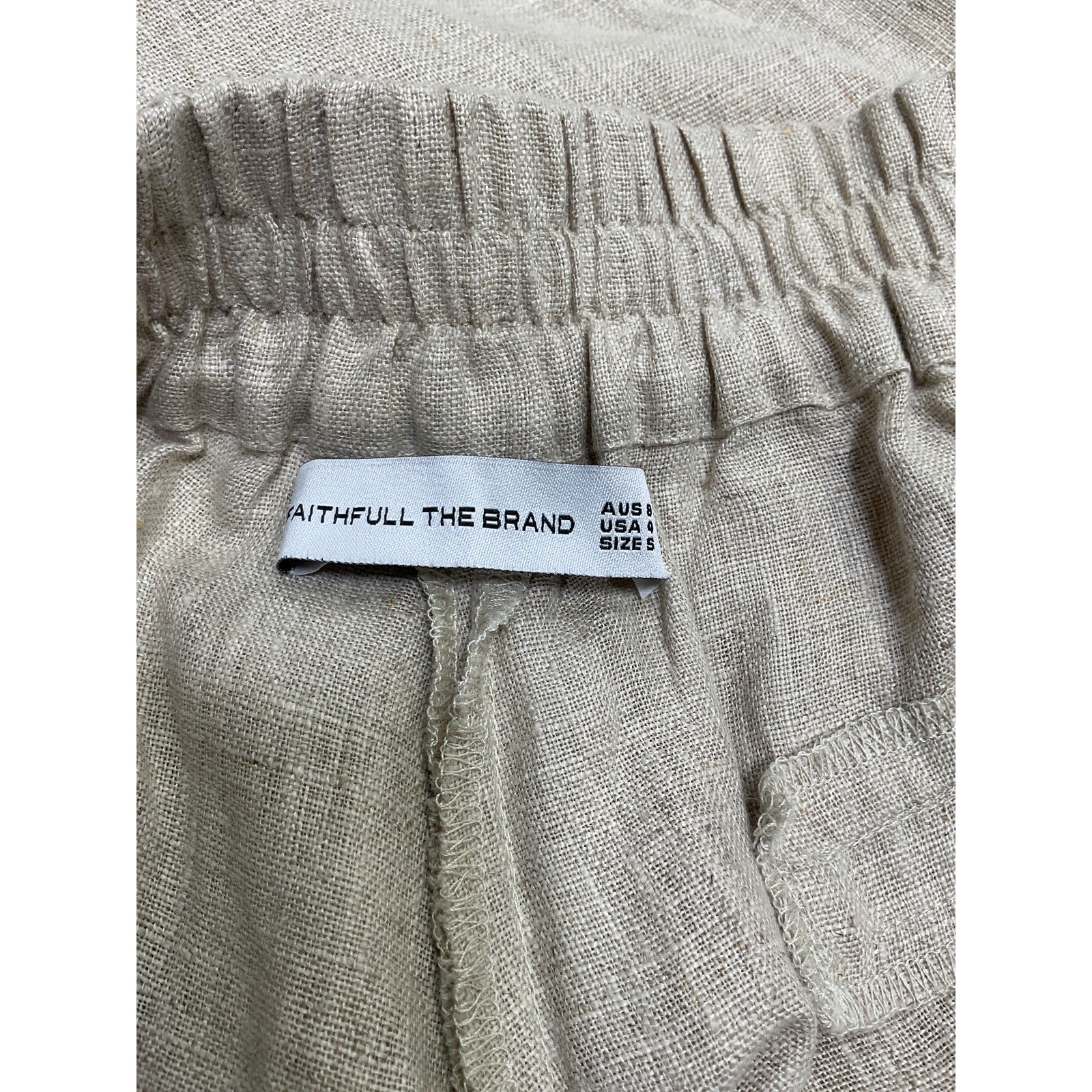 Faithfull The Brand Duomo Tan Linen Pant Size S