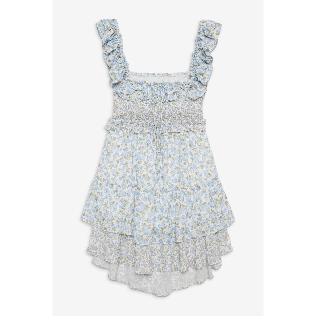 For Love & Lemons 'Riley' Blue Polyester Mini Dress Size XS