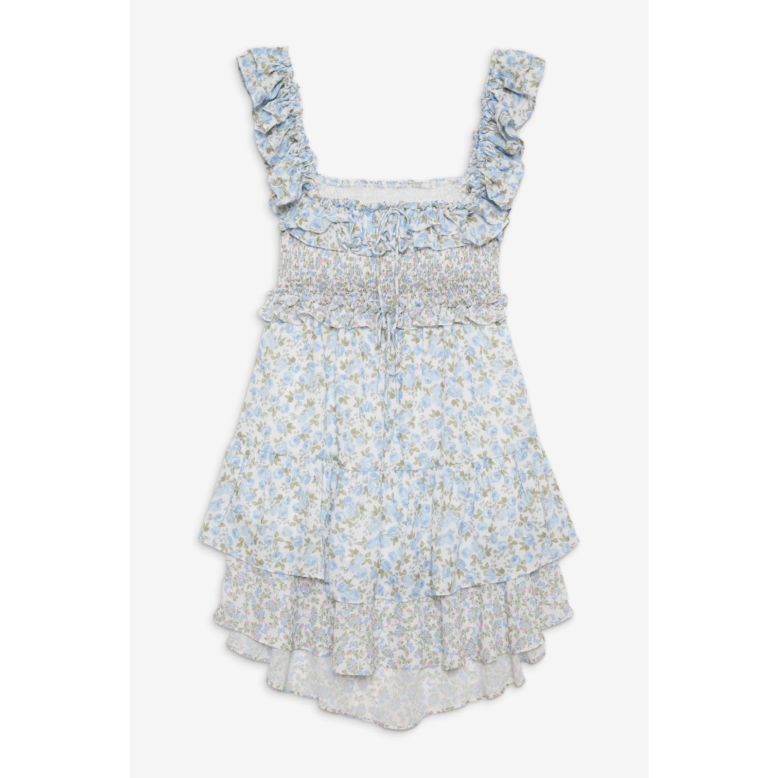 For Love & Lemons 'Riley' Blue Polyester Mini Dress Size XS
