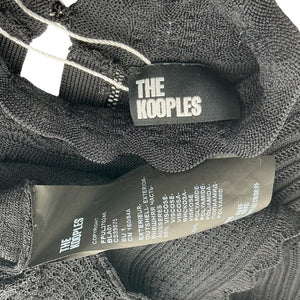 The Kooples Scalloped Black Pointelle Knit Top Size 1