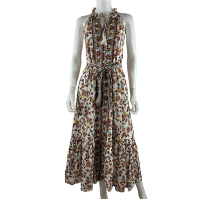 Cleobella Bohemian White Floral Multi Evangeline Dress Size S