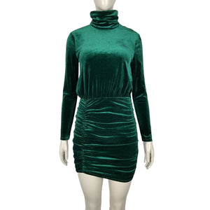 Lovers And Friends Velvet Emerald Green Ivana Mini Dress Size S NWT