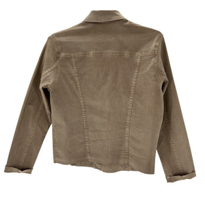 L'agence Coated Denim Tan Janelle Jacket Size L