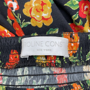Caroline Constas Romantic Black Multi Vacation Floral Gianna Dress Size S