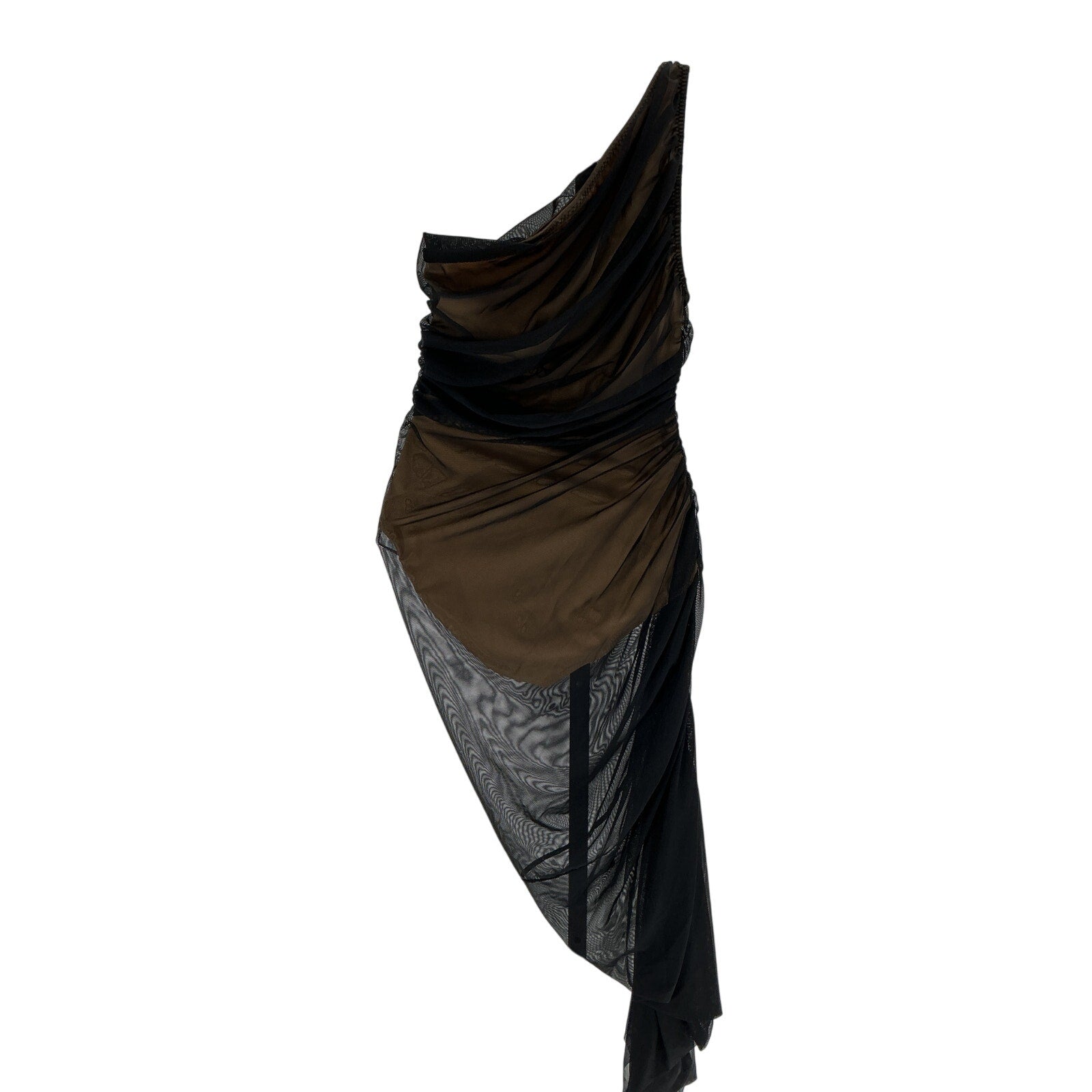 Norma Kamali 'Diana' Black Nylon Gown Size S