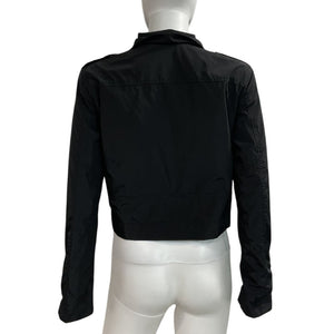 Adam Selman Sport Cropped Black Moto Jacket Size M
