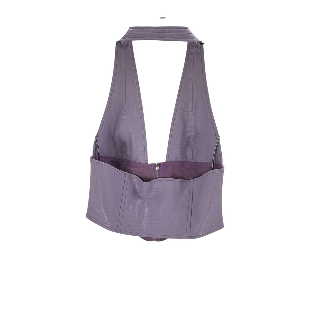 Miaou 'Mara' Purple Polyurethane Corset Top Size M