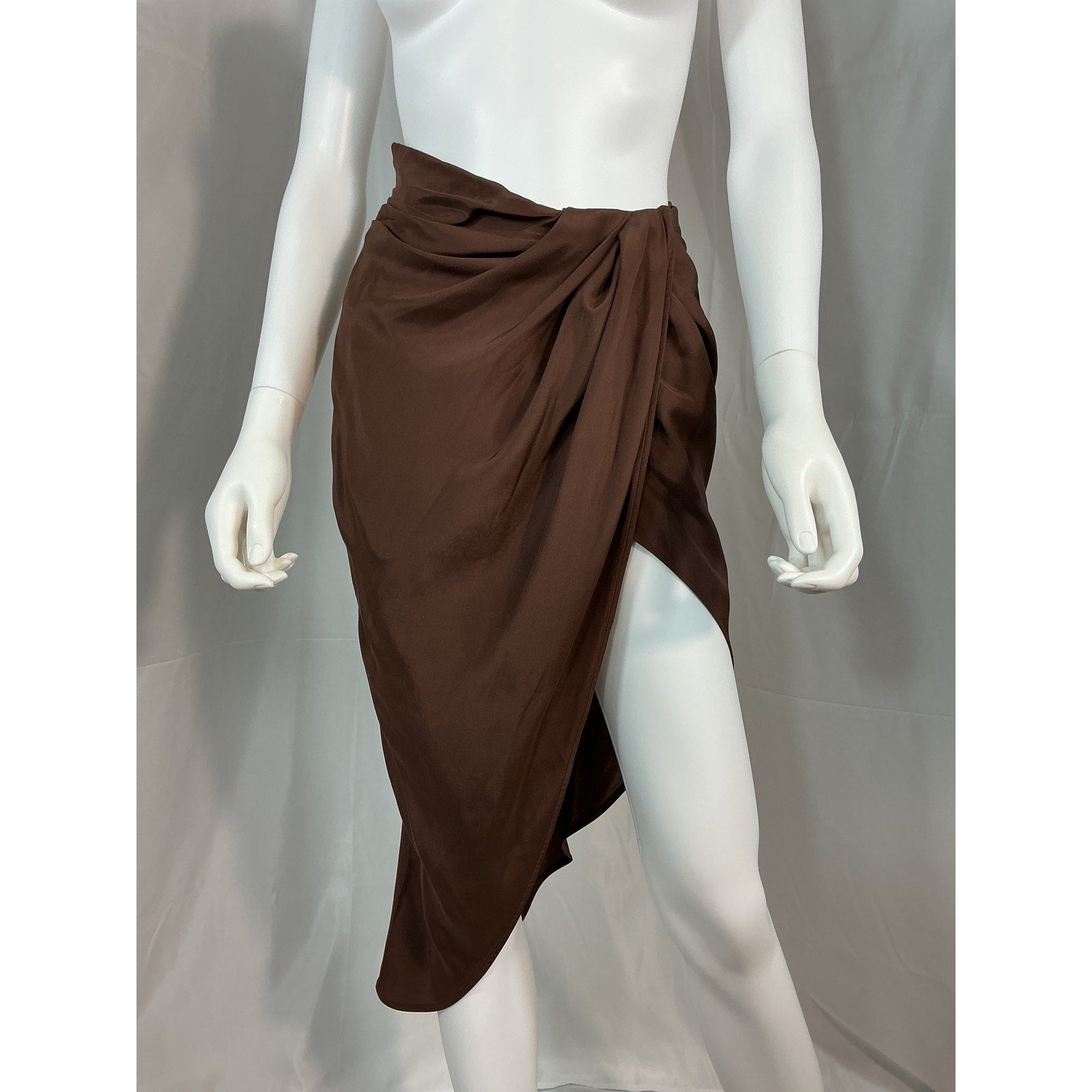 Gauge81 'Paita' Brown Silk Skirt Size XS