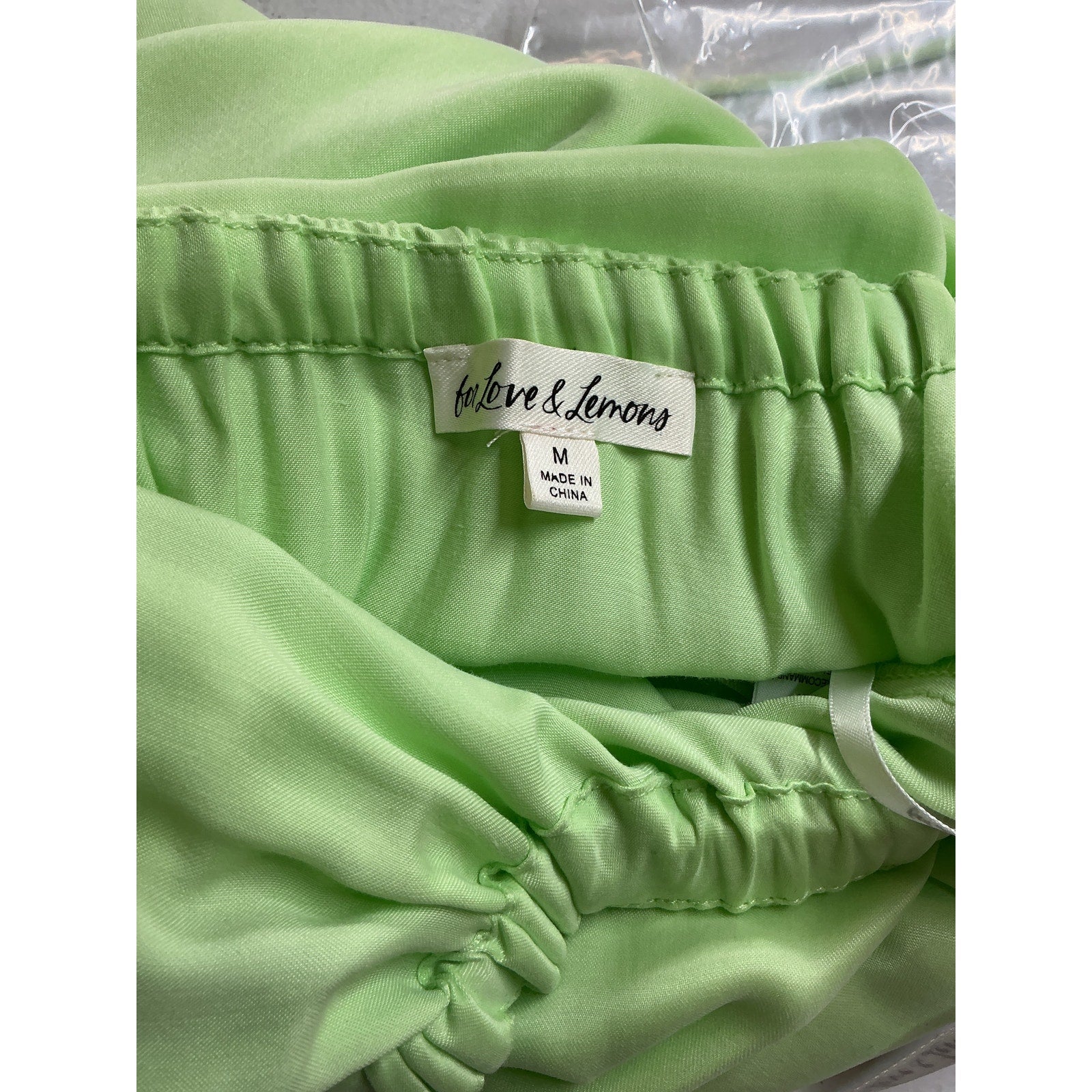 For Love & Lemons 'Kyra' Green Silk Maxi Dress Size M