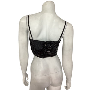 Cinq à Sept Sequined Black Nikki Top Size M