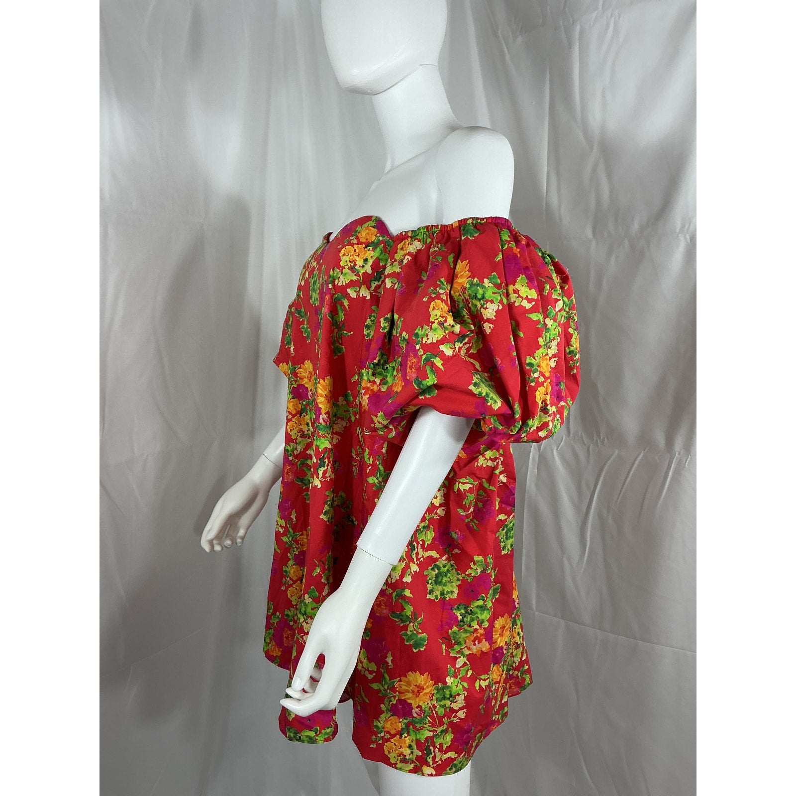 Caroline Constas 'Palmer' Red Poplin Off Shoulder Mini Dress Size XS - NWT