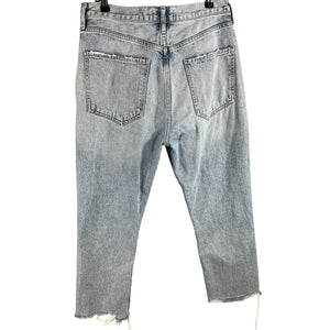 Agolde Distressed Curio Riley High Rise Straight Crop Denim Jeans Size 31
