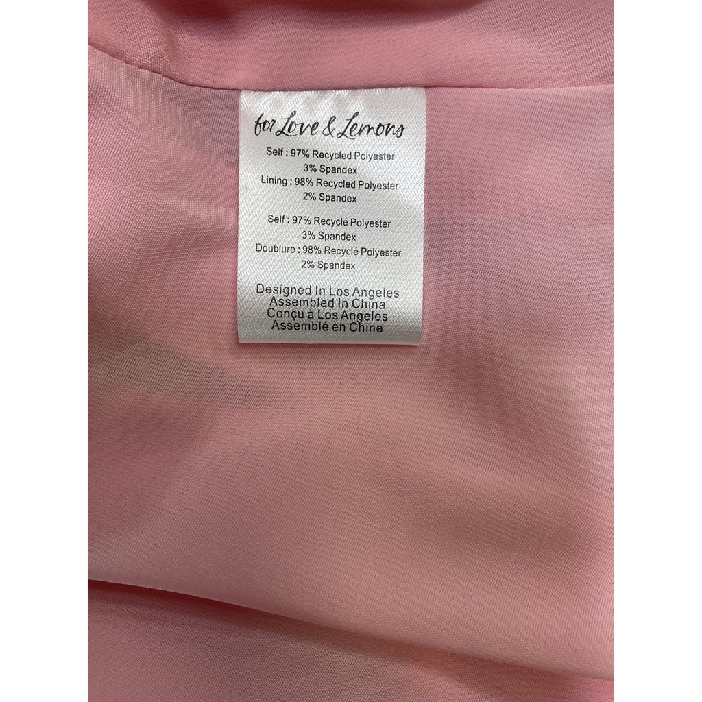 For Love & Lemons 'Skye' Pink Polyester Mini Skirt Size M - NWT
