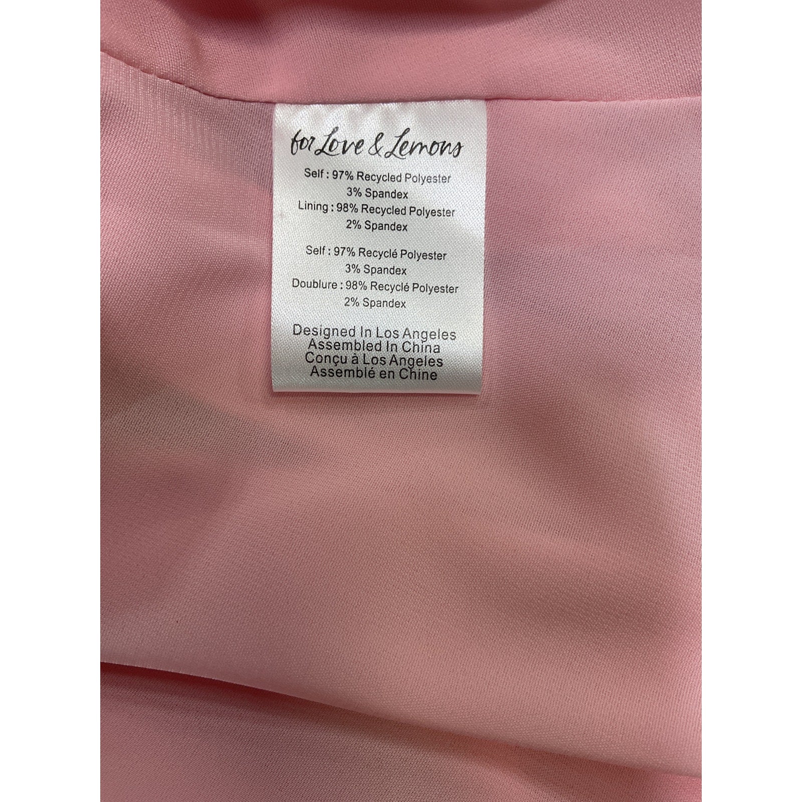 For Love & Lemons 'Skye' Pink Polyester Mini Skirt Size M - NWT