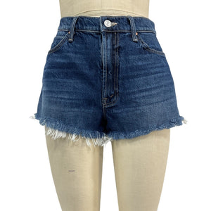 Mother Frayed Blue Dodger Denim Shorts Size 27