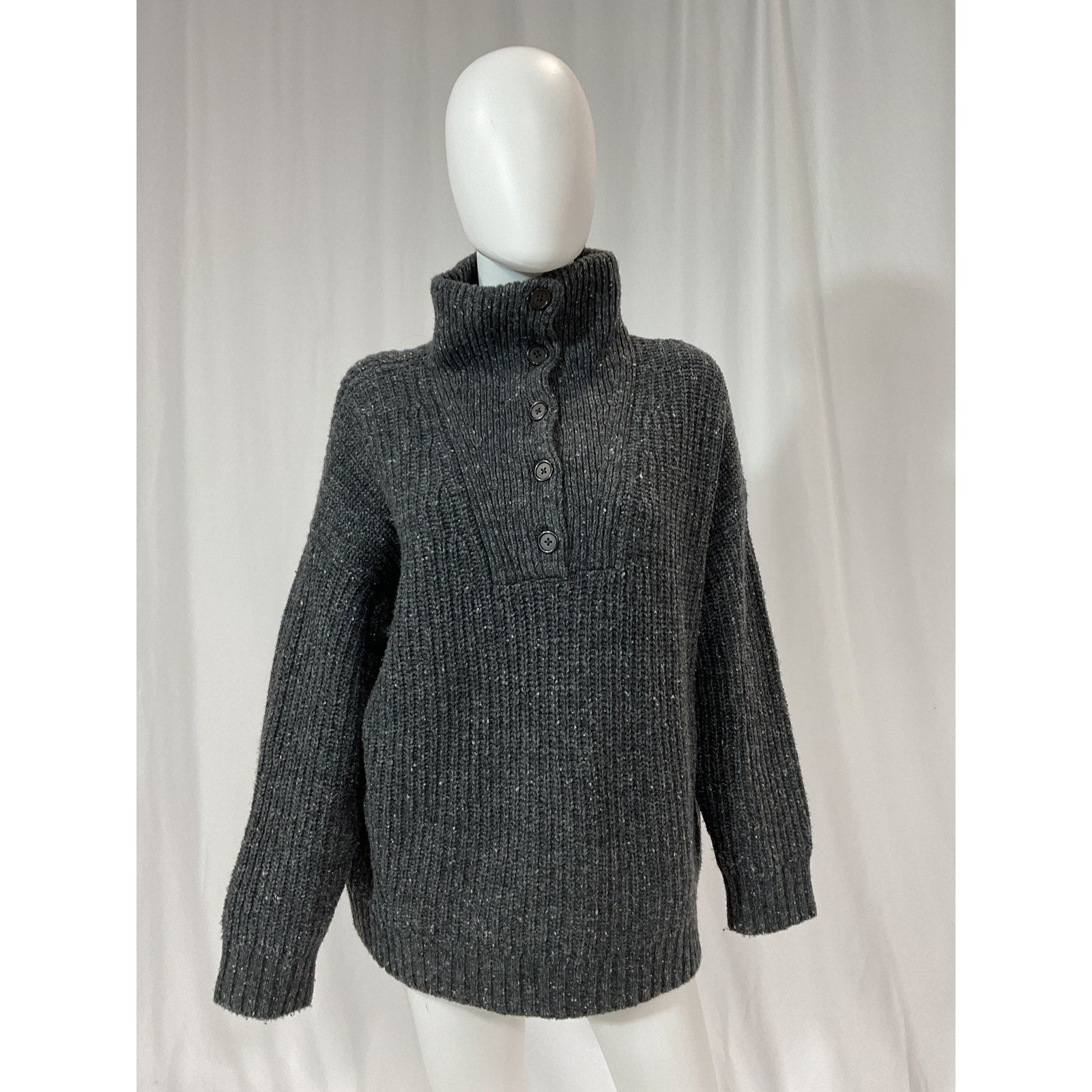 Hatch 'The Tweed Jo' Black Long Sleeve Sweater Size 2