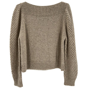 Loveshackfancy Textured Heather Grey Rosie Heritage Sweater Size M
