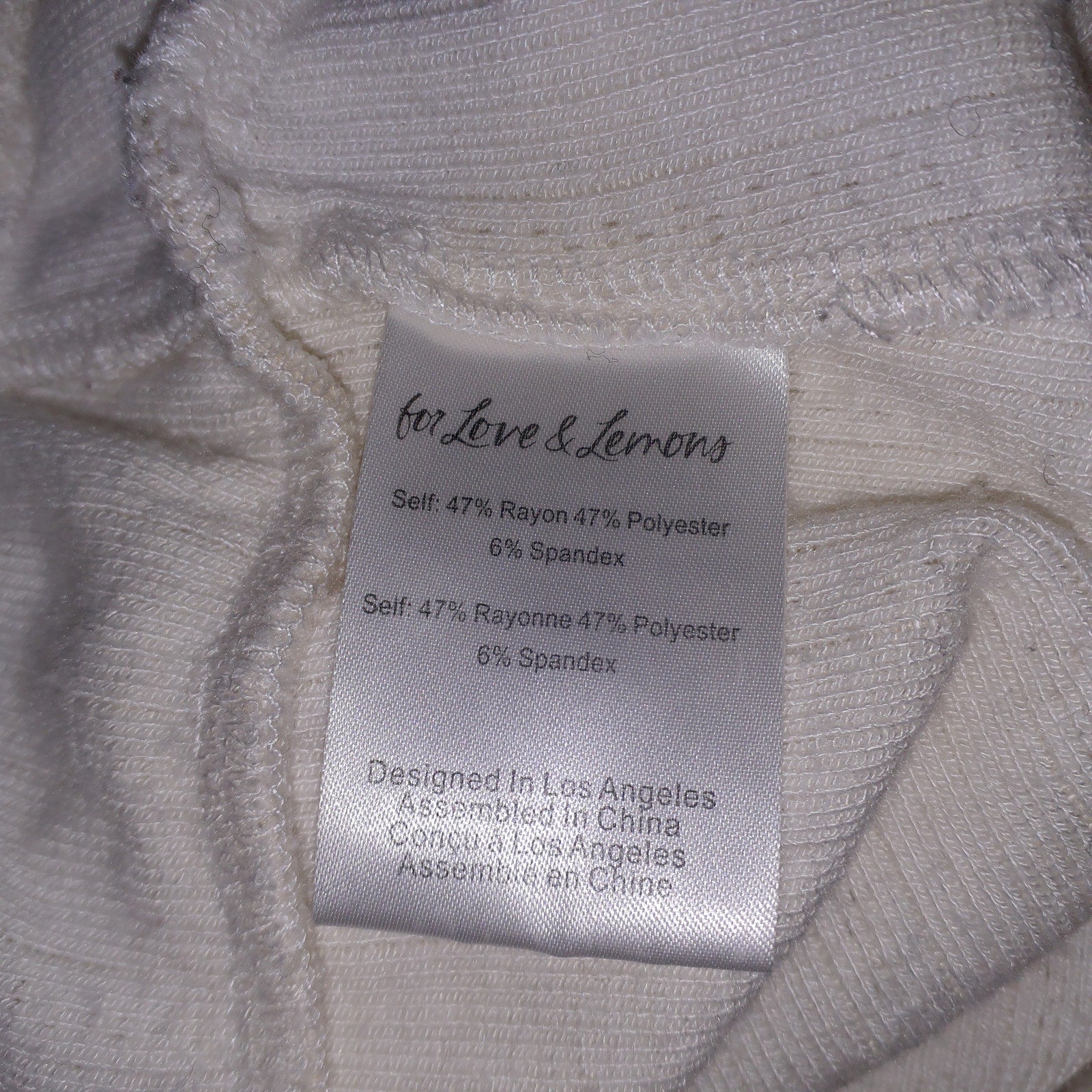 For Love & Lemons 'Allison' White Pointelle Ruffle Trim Front Bow Short Size M