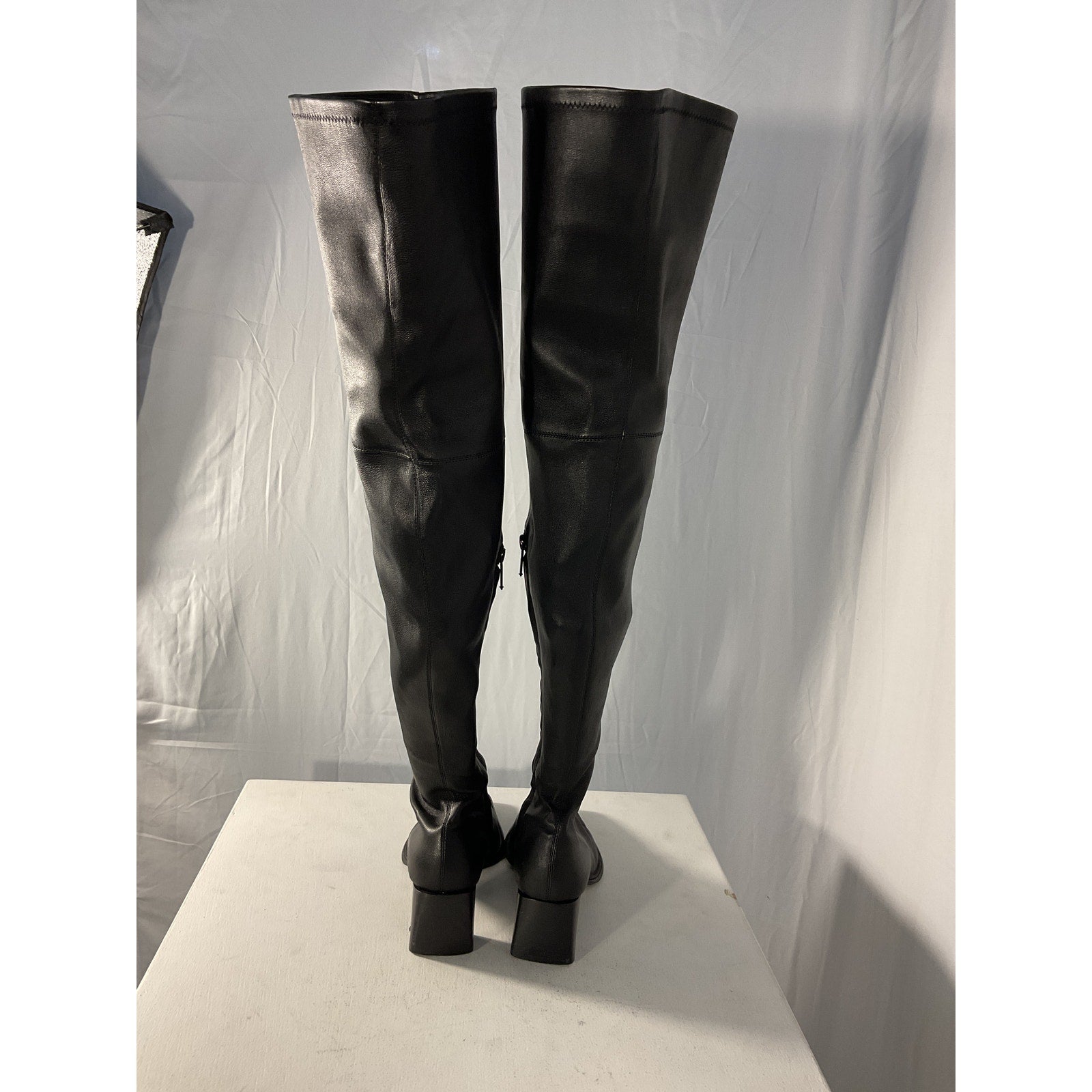 Alexander Wang 'Alrdich 55' Black Leather Over The Knee Boot Size 7.5