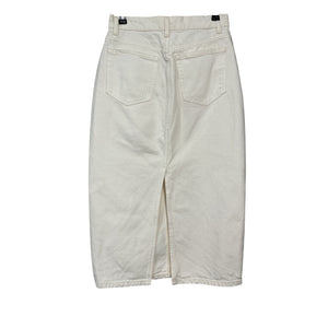 Reformation High Rise Denim Midi Cream Jayde Skirt Size 26