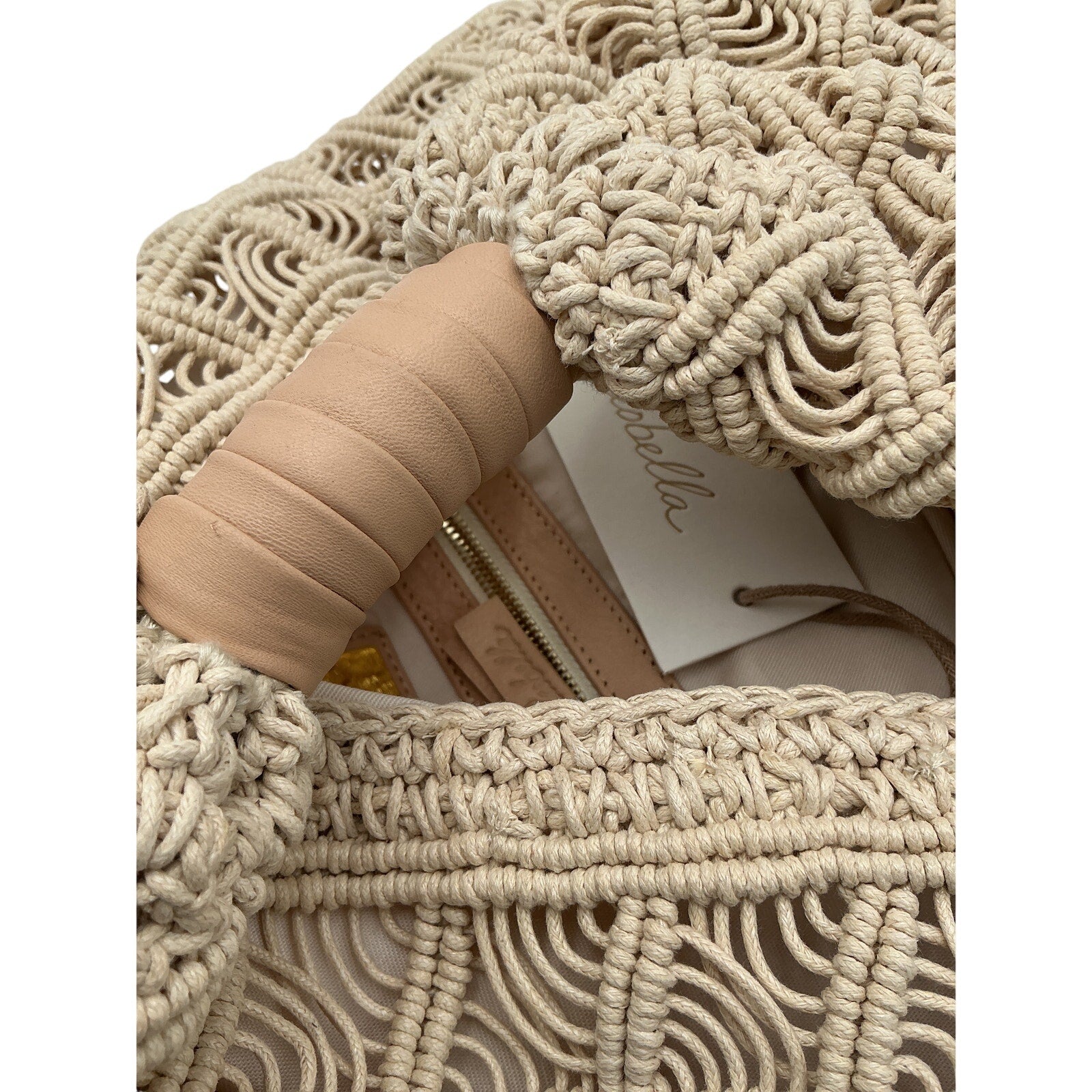 Cleobella 'Nia' Ivory Woven Textile Crochet Bag