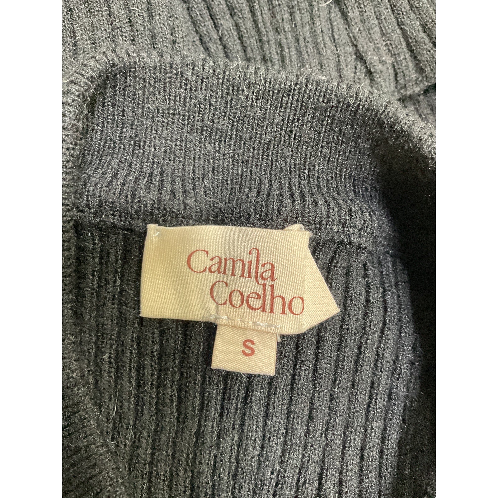 Camila Coelho 'Macadamia' Black Nylon Crossover Top Size S