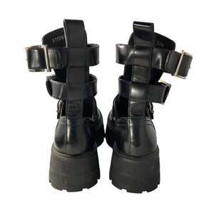 Alexander Mcqueen Chunky Black Buckle Strap Boots Size 36.5 EU / US 6.5