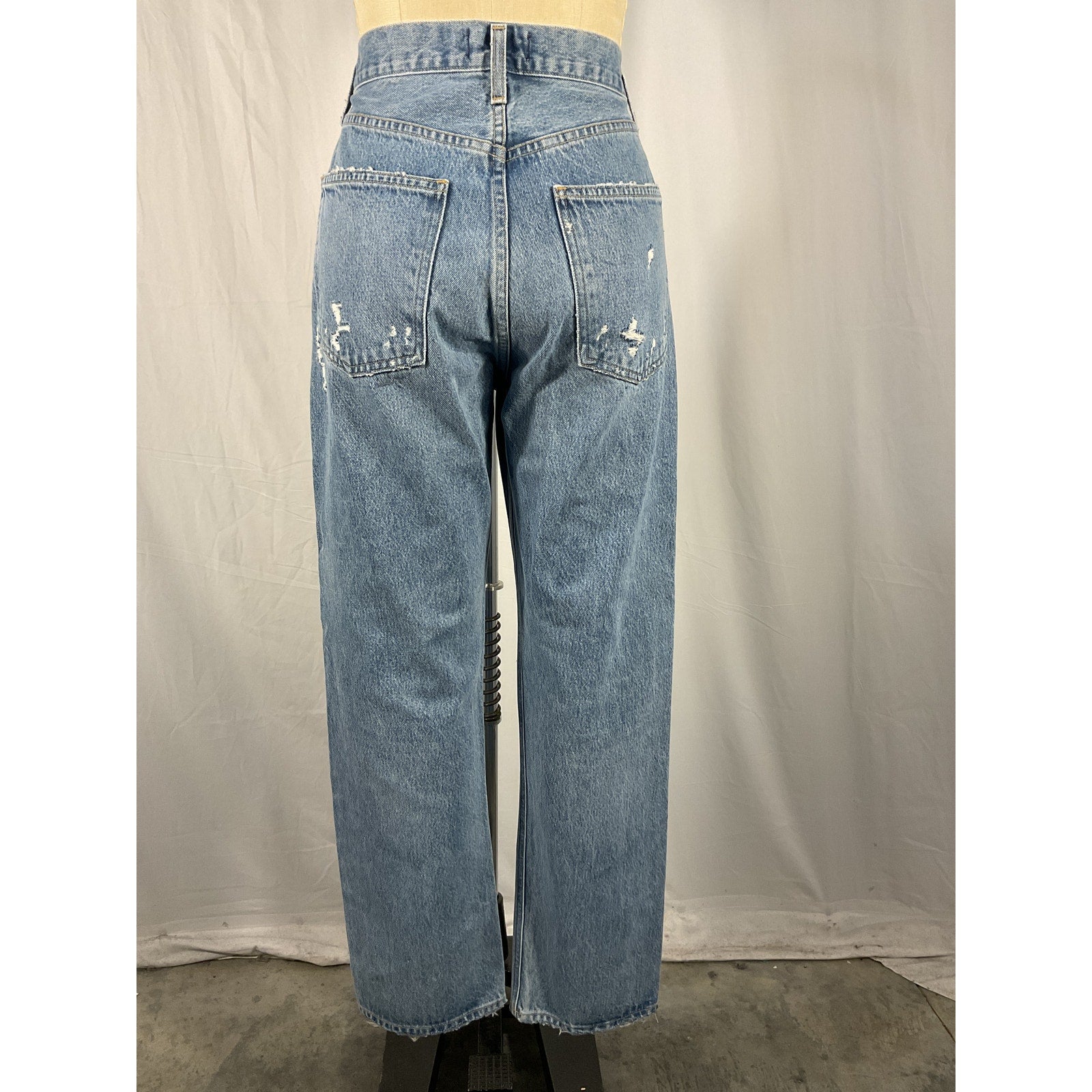 Agolde '90'S' Blue Cotton Mid Rise Loose Fit Size 26