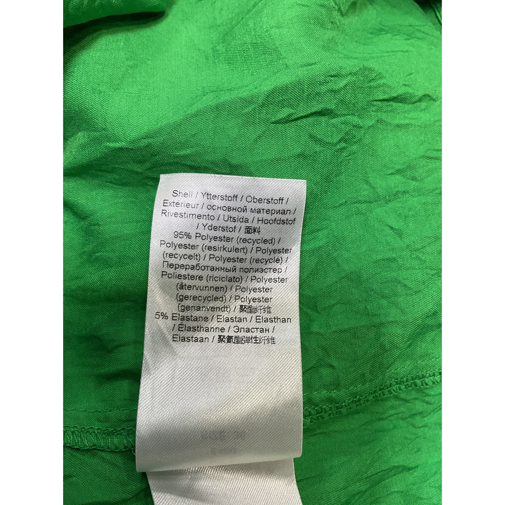 Ganni 'Crinkled' Green Polyester Satin Gathered Midi-Dress Size 36