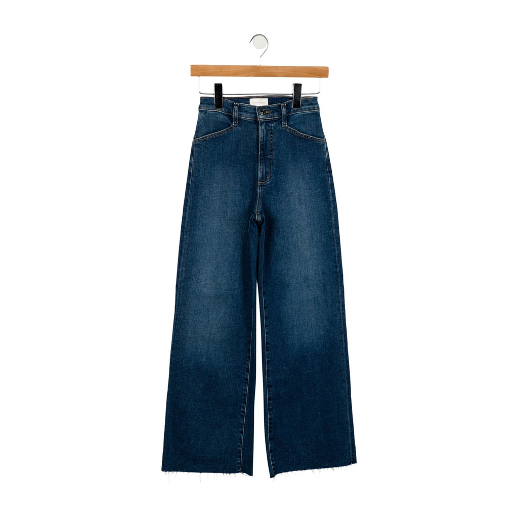 Favorite Daughter Blue Cotton High-Rise Wide Leg Denim Jean Size 24
