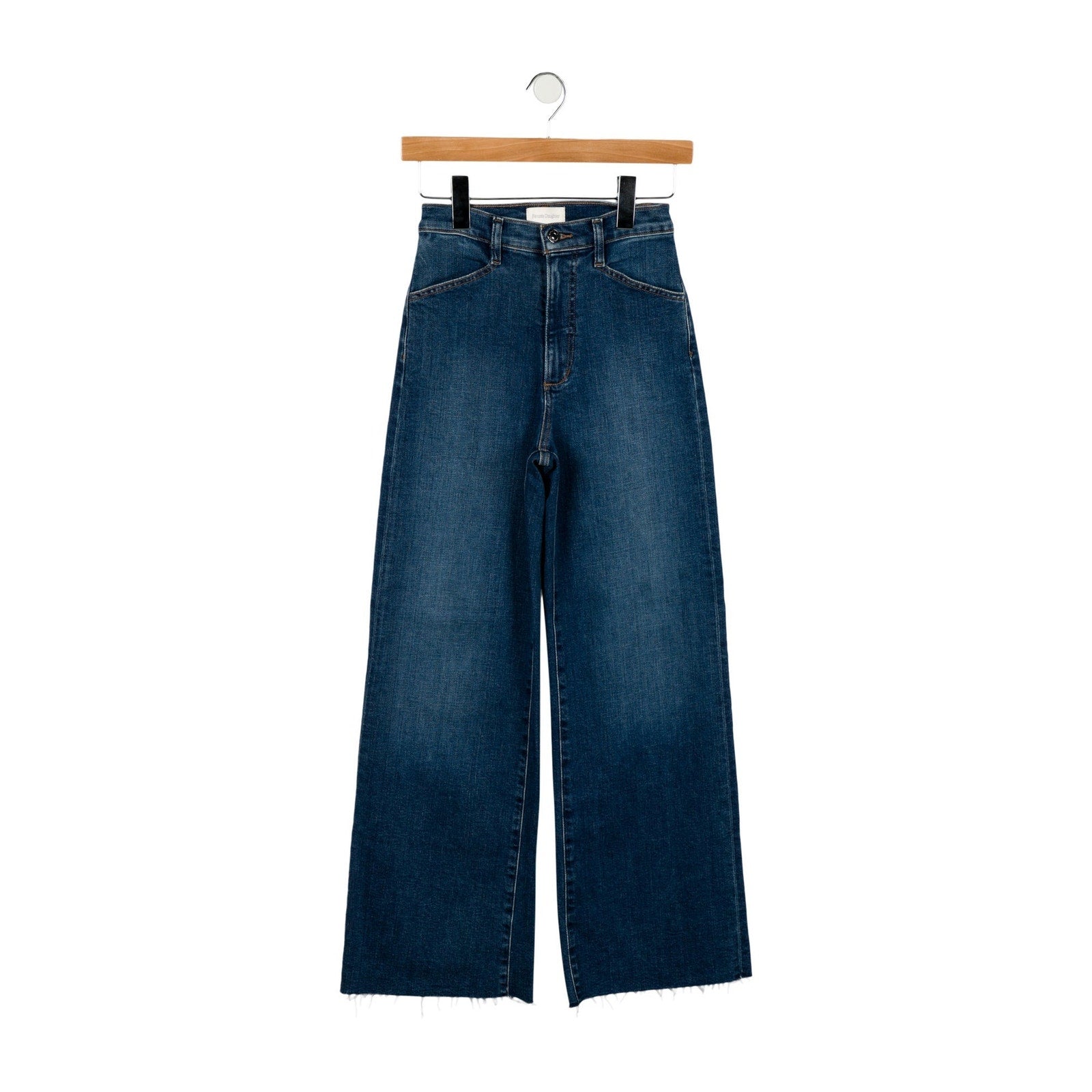 Favorite Daughter Blue Cotton High-Rise Wide Leg Denim Jean Size 24