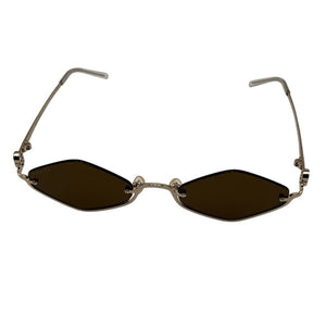 Gucci Geometric Gold Gg Upside Down Sunglasses