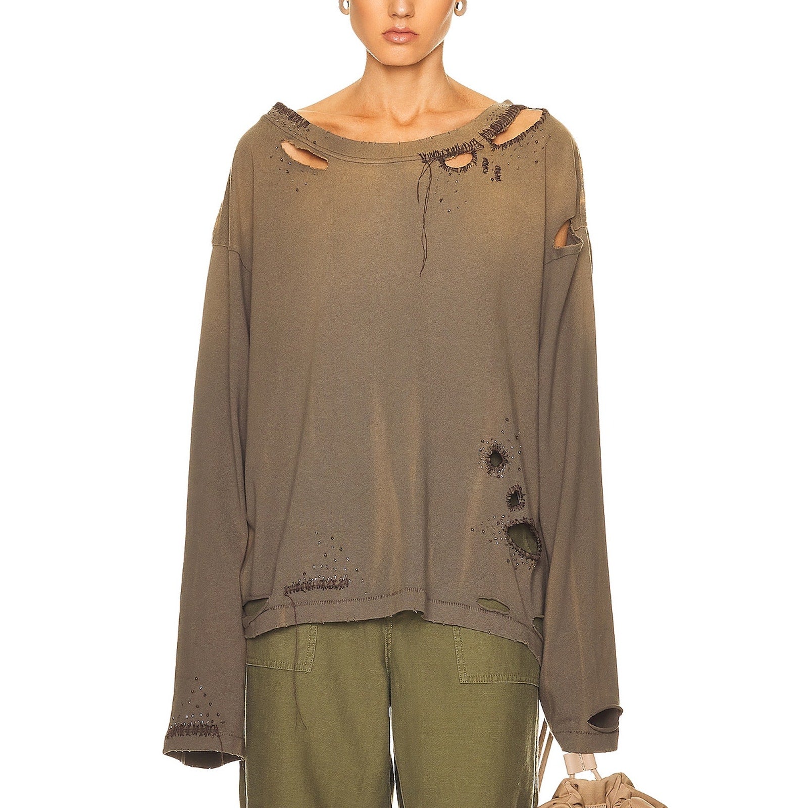 Acne Studios Embroidery Grey Cotton Sweater Size S