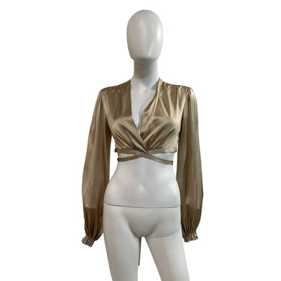 Adriana Iglesias Silky Gold Iiria Blouse Size S