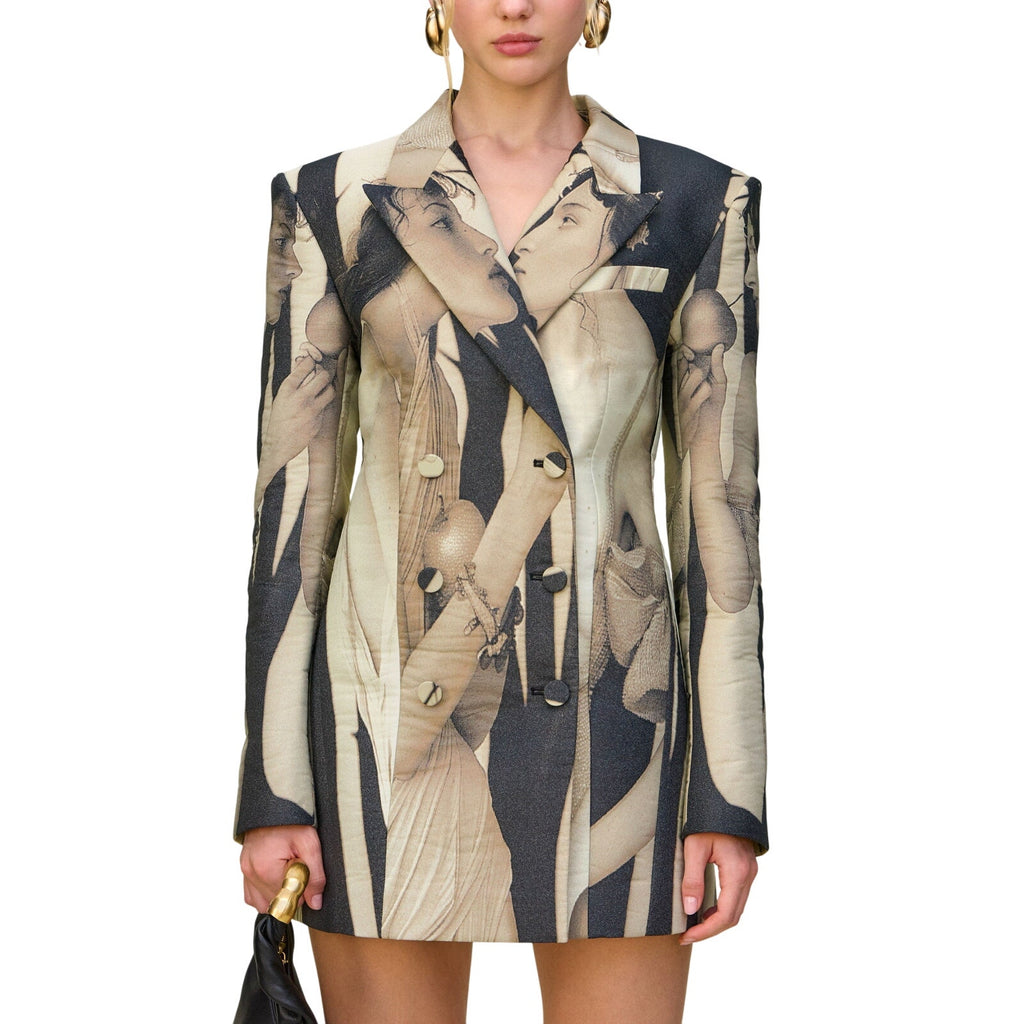 Cult Gaia 'Daniella' Tan Polyester Blazer Dress Size 4