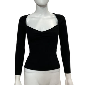Majorelle Ribbed Black Salone Sweater Size S