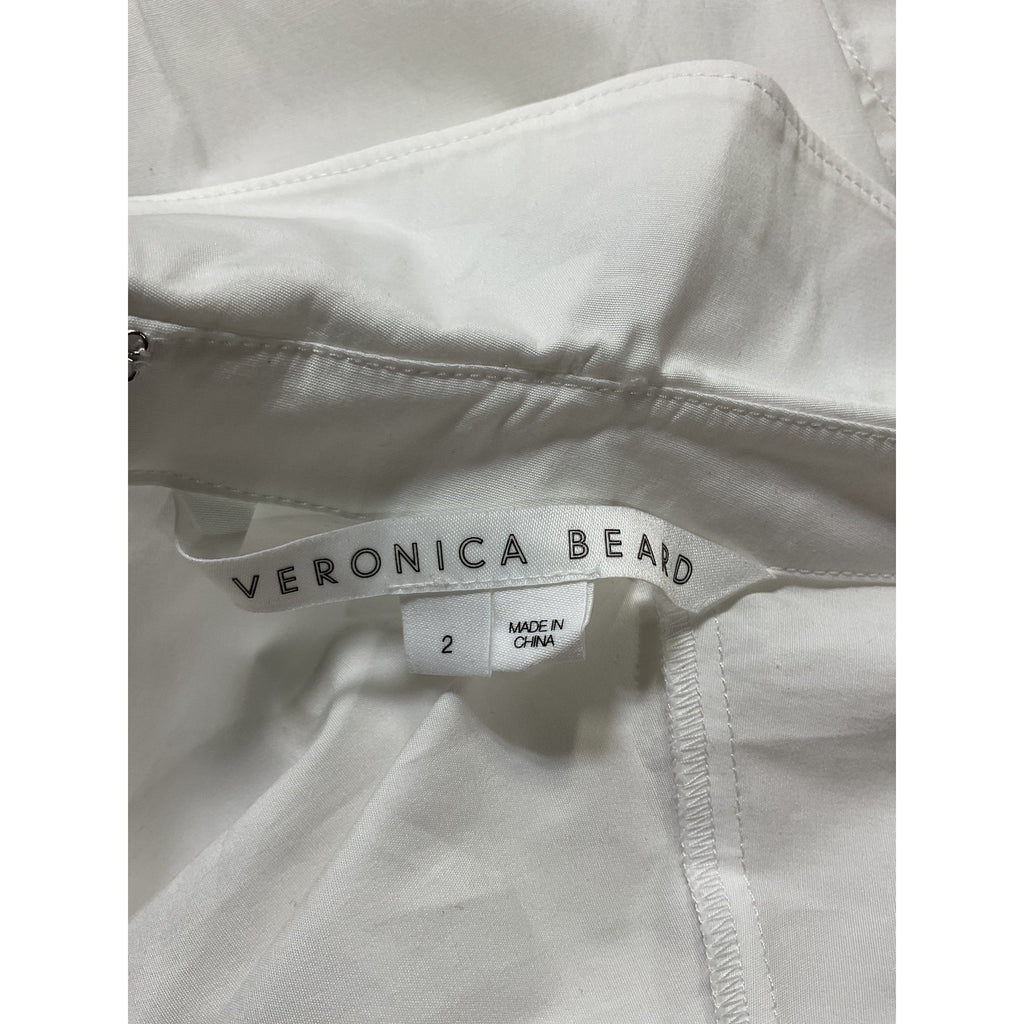 Veronica Beard 'Keora' White Cotton Poplin Top Size 2