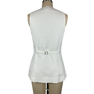 Helsa Tailored Natural White Button Front Tunic Top Size S