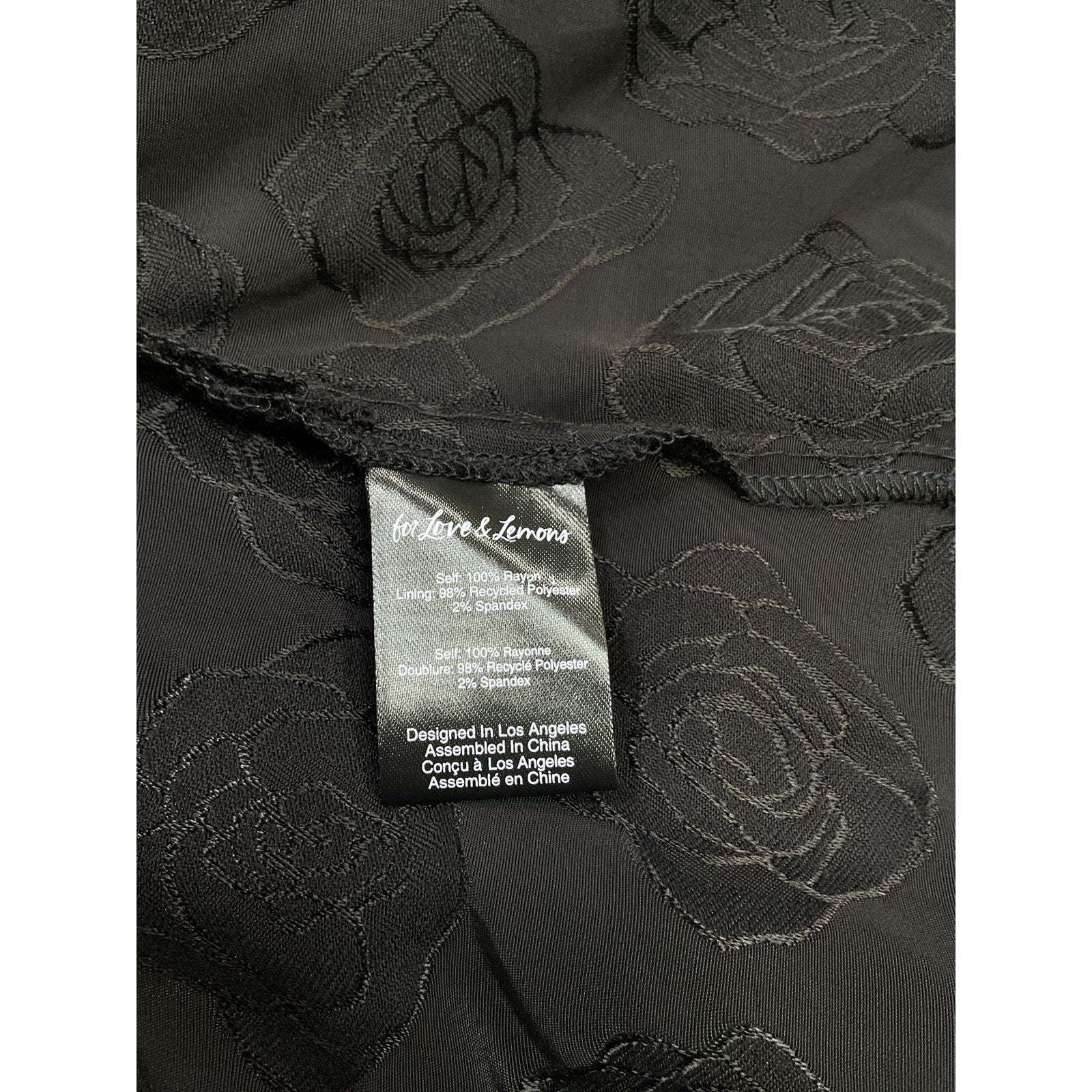 For Love & Lemons 'Melody' Black Rayon Mini Dress Size XS