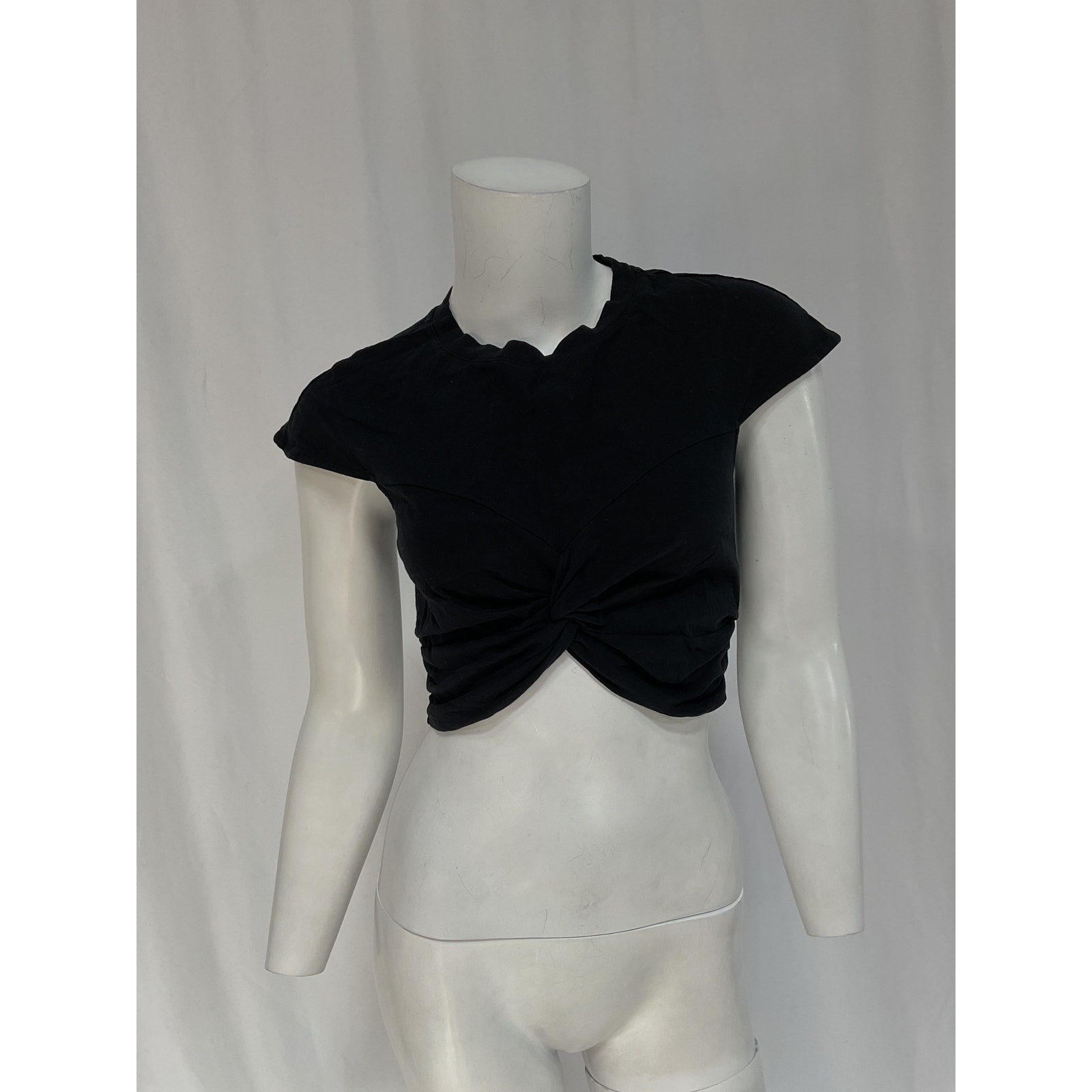 Isabel Marant 'Zineae' Black Cap Sleeve T-Shirt Size S