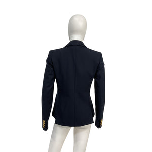 Ralph Lauren Blue Wool Stretch Blazer Size 0 - NWT