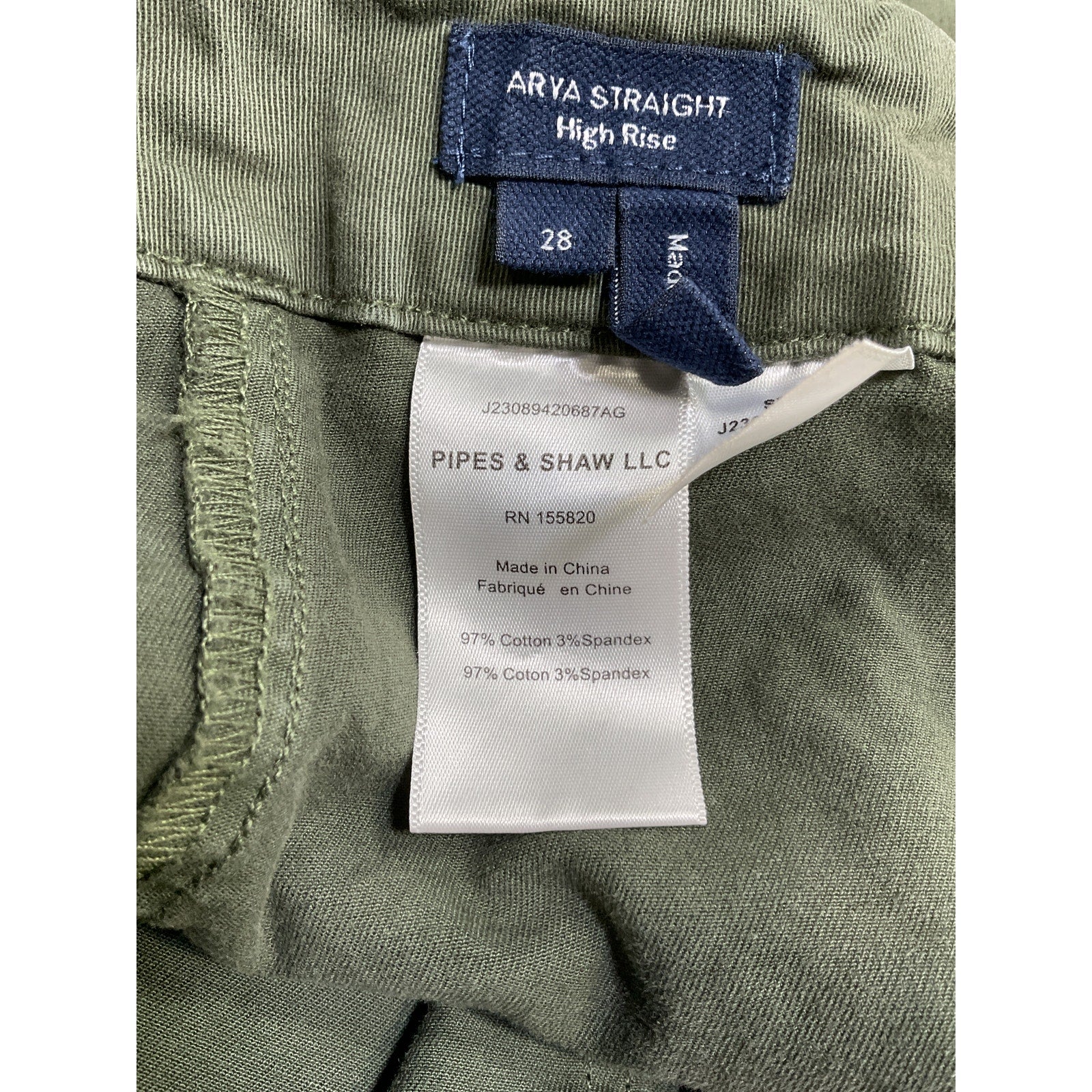 Veronica Beard 'Arya' Green Cotton Straight Leg Cargo Pants Size 28