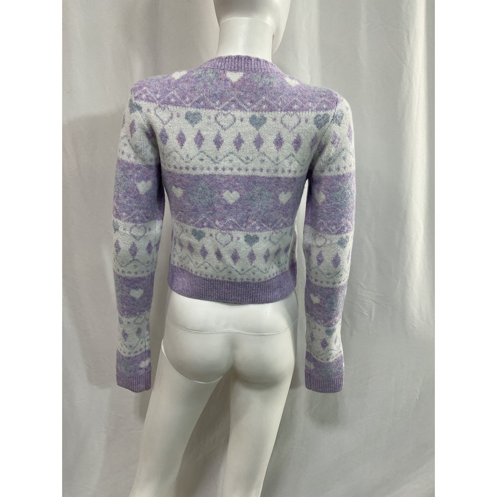 Majorelle 'Marnie' White Fair Isle Cardigan Size XS