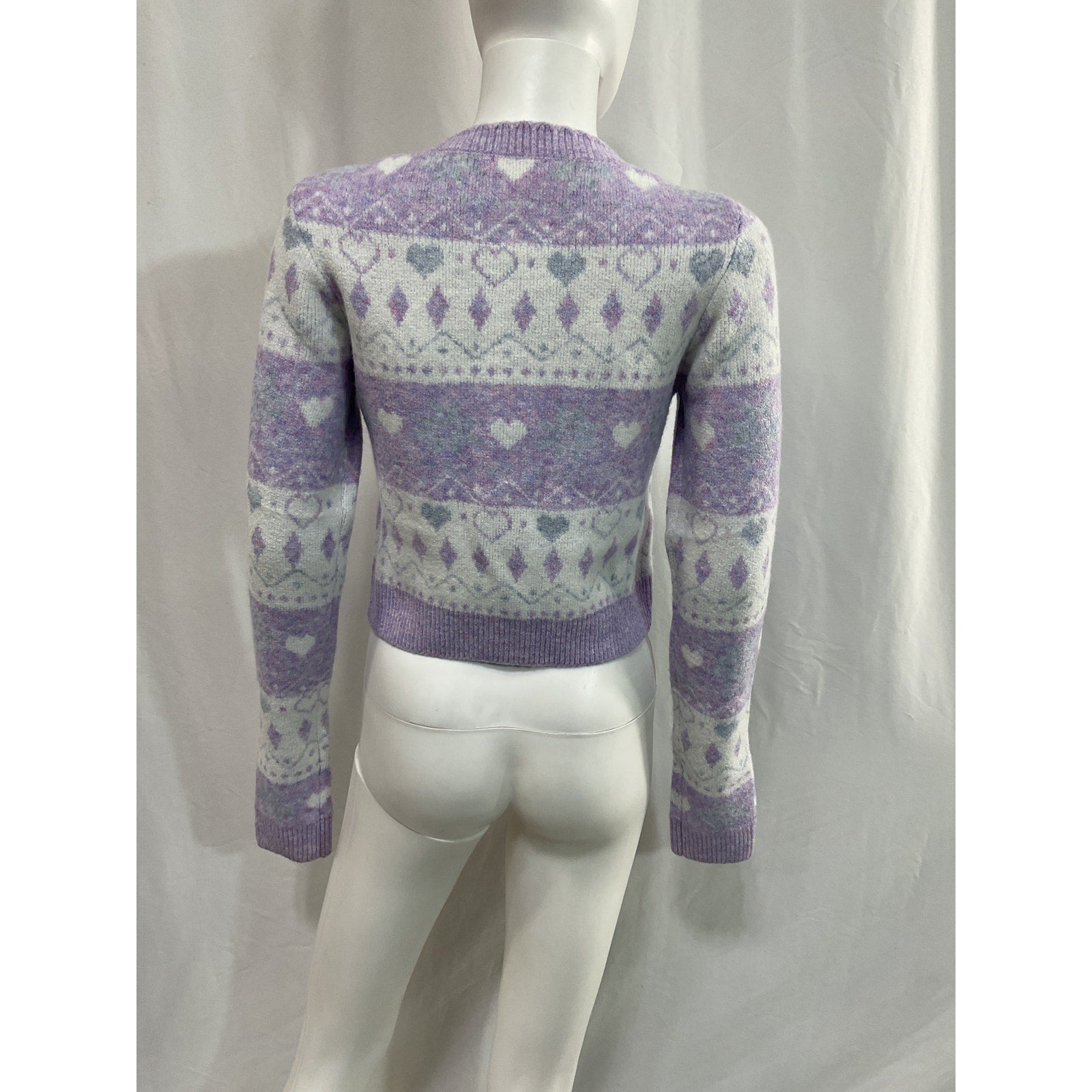 Majorelle 'Marnie' White Fair Isle Cardigan Size XS